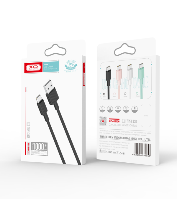 Дополнительное изображение книги «XO cable NB156 USB - USB-C 1,0 m 2,4A black»