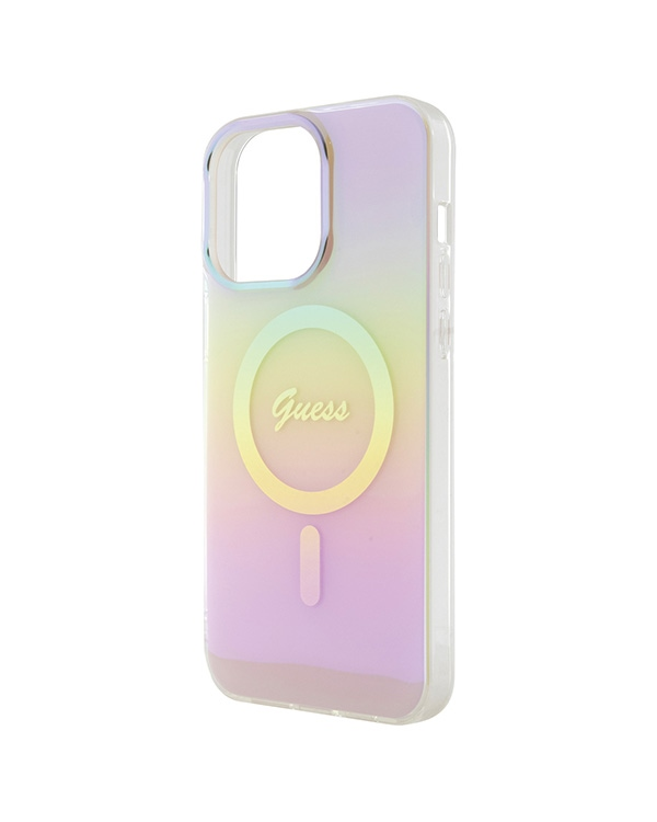 Guess GUHMP15LHITSP iPhone 15 Pro 6.1" różowy|pink hardcase IML Iridescent MagSafe
