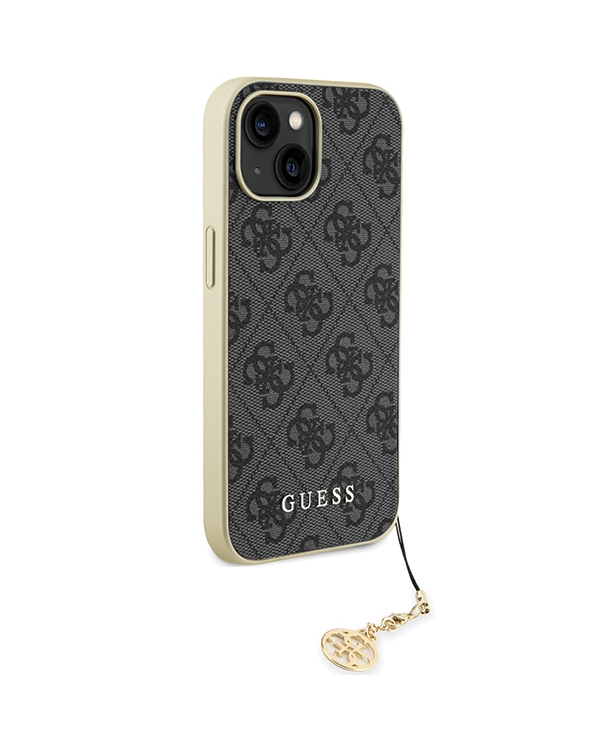 Guess GUHCP15SGF4GGR iPhone 15 6.1" szary|grey hardcase 4G Charms Collection