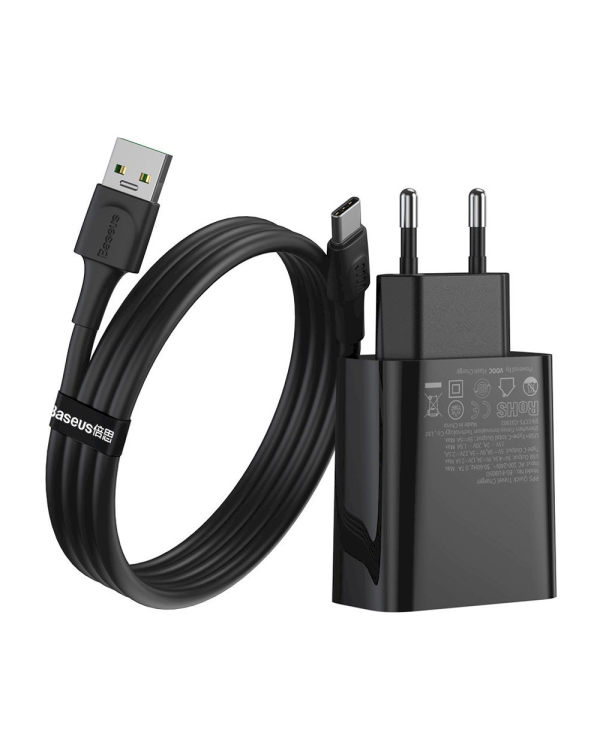 Baseus Speed PPS VOOC TZCCFS-H01 Сетевое зарядное устройство USB / USB-C / 4.5A / QC 4.0 / PD 3.0 черное