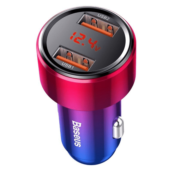Автомобильное зарядное устройство Baseus Magic, 2 порта USB | QC 3.0 | 45 Вт красный + синий