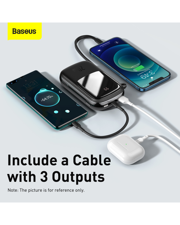 Powerbank Baseus Qpow PRO with cable, 20000mAh, 20W (Black)