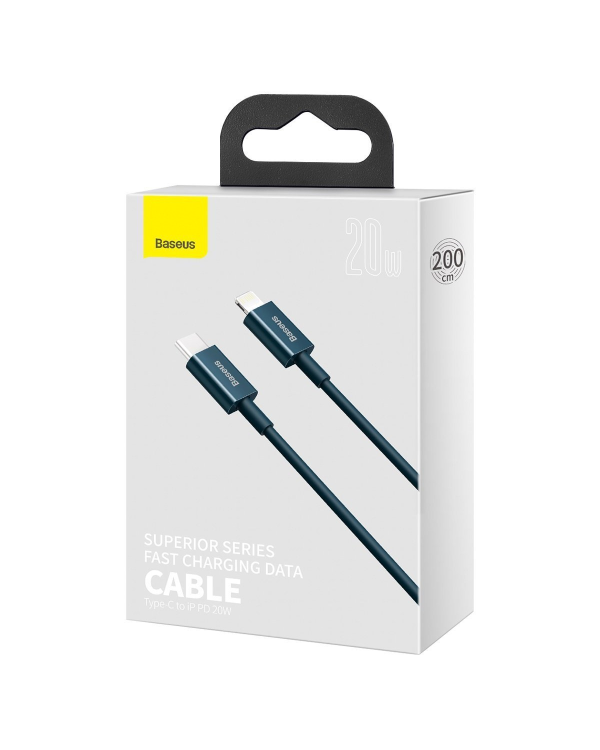 Baseus Superior Series Кабель USB-C к iP, 20 Вт, PD, 2 м (синий)