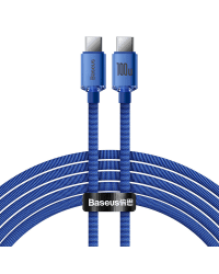 Baseus Crystal Shine Series cable USB cable for fast charging and data transfer USB Type C - USB Type C 100W 2m blue (CAJY000703)