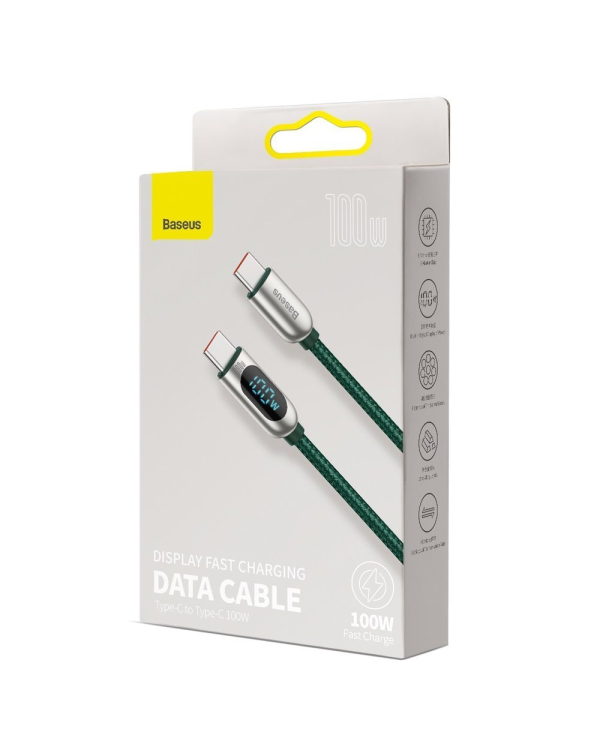 Baseus USB Type C - USB Type C cable 100 W (20 V | 5 A) 1 m Power Delivery with display screen power meter white (CATSK-B06)