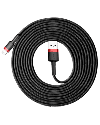 Baseus Cafule Cable Durable Nylon Braided Wire USB / Lightning QC3.0 2A 3M black-red (CALKLF-R91)