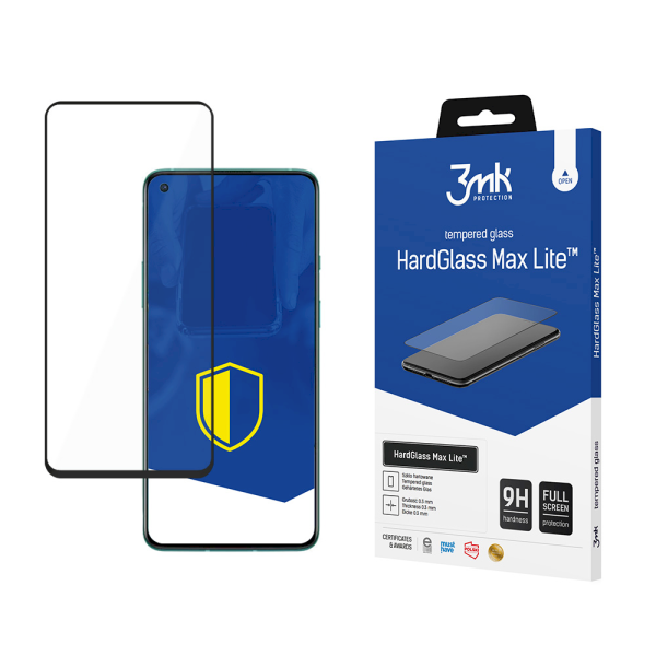 Обложка книги «OnePlus 8T/9 Black - 3mk HardGlass Max Lite™ screen protector»