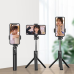 Selfie Stick MINI - со съемным пультом дистанционного управления Bluetooth и штативом - P20S BLACK