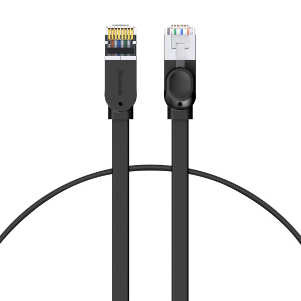 Обложка книги «Baseus Cat 6 UTP Ethernet RJ45 Кабель плоский 1 м черный»