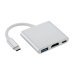 Fusion (3 in 1) USB-C Multiport Адаптер / USB 3.0 / HDMI / USB-C / Серебряный