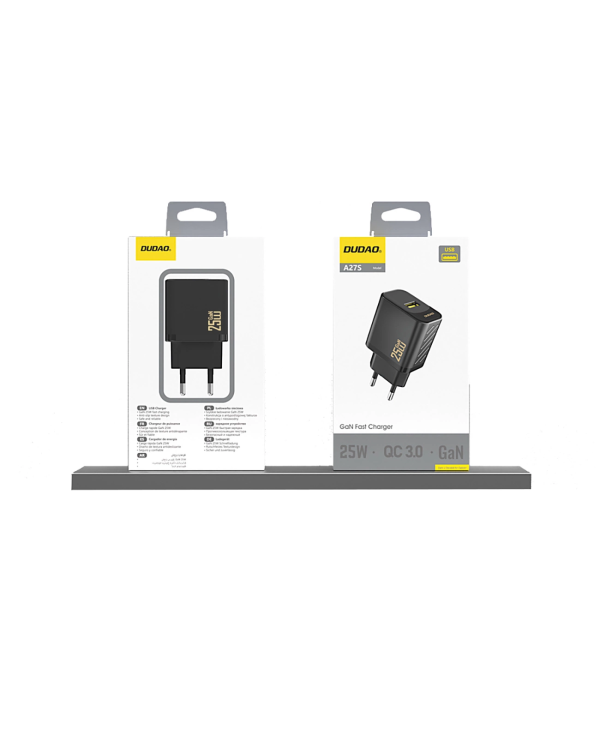 Зарядное устройство Dudao A27S 25W GaN USB-A - черный
