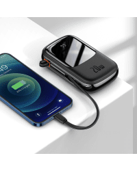 Powerbank Baseus Qpow PRO with cable, 20000mAh, 20W (Black)
