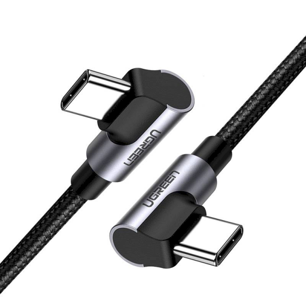 Обложка книги «USB-C to USB-C Angled Cable UGREEN US323, PD, 3A 60W, 2m (Black)»