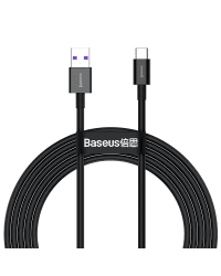 Baseus Superior USB - USB Typ C fast charging data cable 66 W (11 V / 6 A) Huawei SuperCharge SCP 2 m black (CATYS-A01)