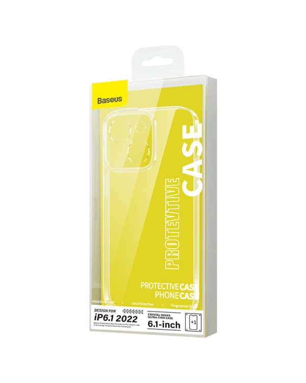 Baseus Crystal Transparent Case and Tempered Glass set for iPhone 14