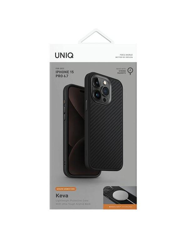Дополнительное изображение книги «UNIQ etui Keva iPhone 15 Pro Max 6.7" Magclick Charging czarny|carbon black»