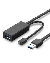 UGREEN US175, USB 3.0, micro USB, extension cable, 5m (black)