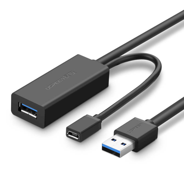 Обложка книги «UGREEN US175, USB 3.0, micro USB, extension cable, 5m (black)»
