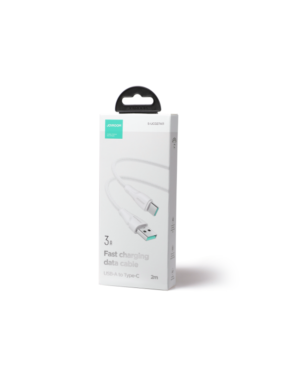 Joyroom USB cable - USB C 3A Surpass Series for fast charging and data transfer 2 m white (S-UC027A11)