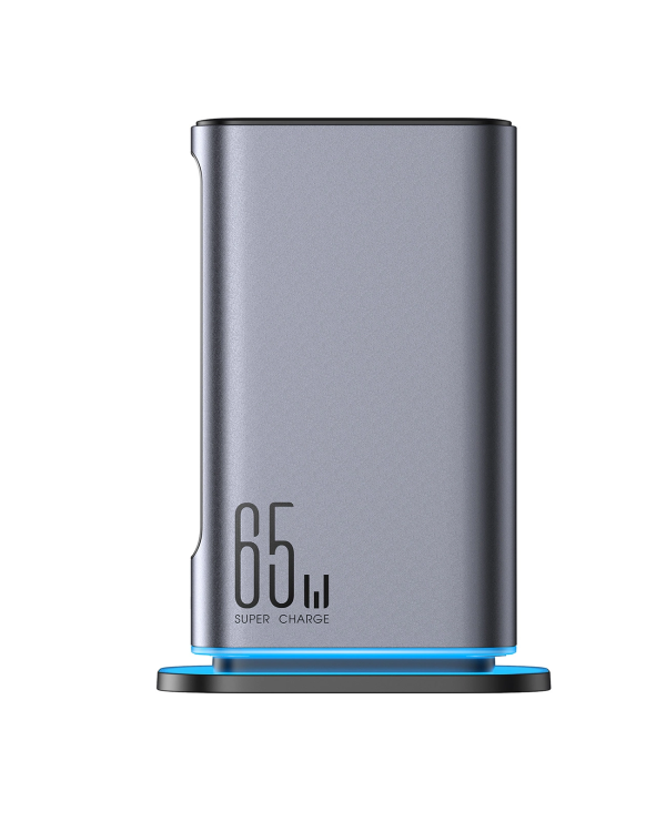 Joyroom JR-TCM02 многопортовое GaN зарядное устройство 65 Вт ЕС | 4x USB-C | 2x USB-A | серый