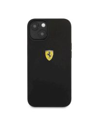 FESSIHCP13MBK Ferrari Liquid Silicone Metal Logo Case for iPhone 13 Black
