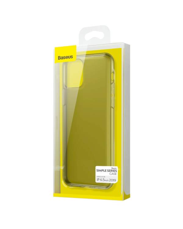 Baseus Simple Series Прочный Силиконовый чехол для Apple iPhone 11 Pro Max Прозрачный - Черный