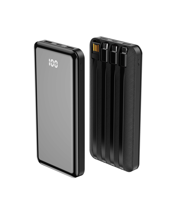 Дополнительное изображение книги «Forever power bank TB-411 ALLin1 10000 mAh with cables USB-C + Lightning + microUSB black»