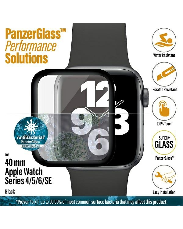 Дополнительное изображение книги «PanzerGlass Curved Apple Watch 4|5|6|SE 40mm Antibacterial czarny|black»