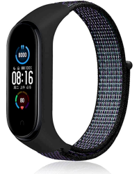 Fusion Nylon ремешок для часов Xiaomi Mi Band 3 / 4 / 5 / 6 черный