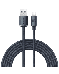 Baseus Crystal Shine Series провод с быстрой зарядкой USB / USB Type A - USB Type C 100W 2m черный