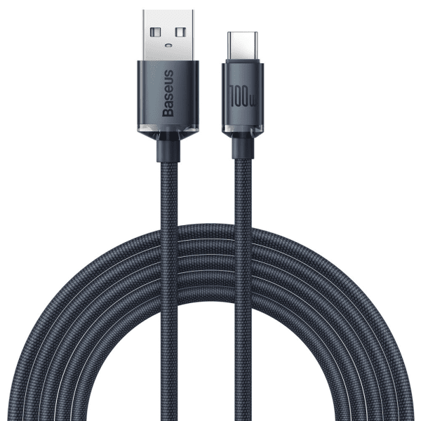 Baseus Crystal Shine Series провод с быстрой зарядкой USB / USB Type A - USB Type C 100W 2m черный