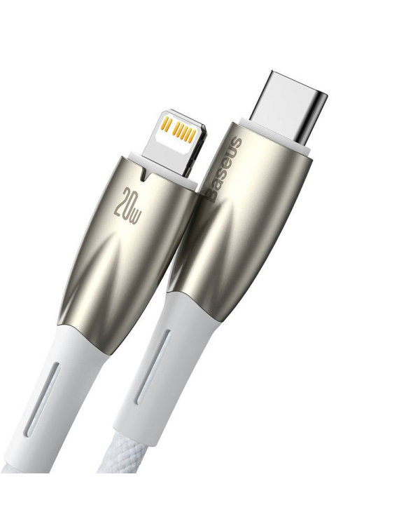 USB-C cable for Lightning Baseus Glimmer Series, 20W, 2m (White)