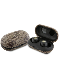 TWS Guess 4G Metal Bluetooth headphones with ENC docking station - brown