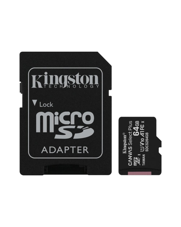Kingston memory card 64GB microSDXC Canvas Select Plus cl. 10 UHS-I 100 MB|s + adapter