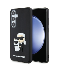Original Pouch KARL LAGERFELD  hardcase 3D Rubber Karl&Choupette KLHCS24S3DRKCNK for Samsung Galaxy S24  black
