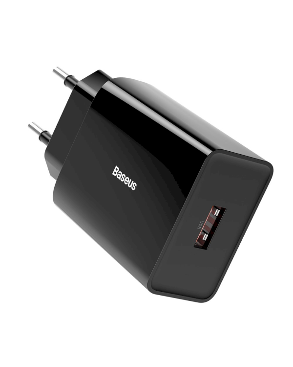 Baseus Speed Mini CCFS-W01 Сетевое зарядное устройство USB / 18W / 3A / Quick Charge 3.0 / Черное