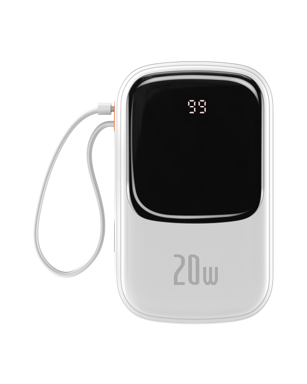 Powerbank Baseus Qpow PRO with cable, 20000mAh, 20W (White)