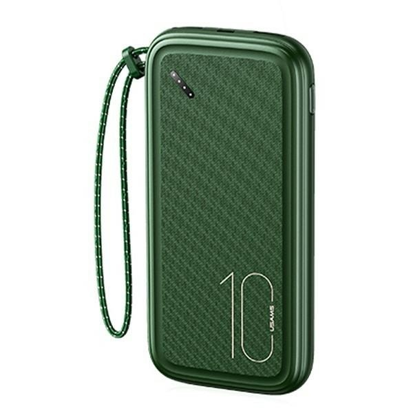USAMS Powerbank PB56 10000mAh 2xUSB | USB-C | MicroUSB Fast Charge zielony| dark green 10KCD15003 (US-CD150)