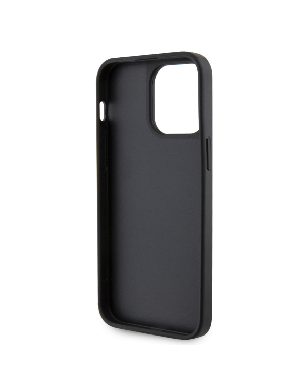 Guess Rhinestones Triangle Metal Logo Case for iPhone 15 Pro Max Black