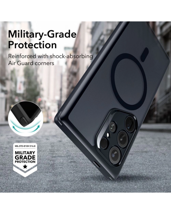 Дополнительное изображение книги «ESR Classic Hybrid Halolock case for Samsung Galaxy S24 Ultra - transparent and black»