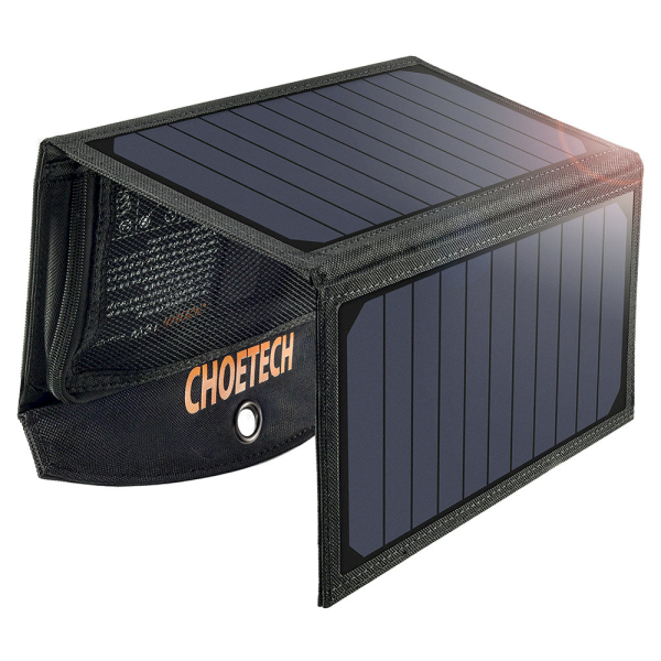 Обложка книги «Choetech Foldable Solar Charger 19W 2x USB 2,4A black (SC001)»