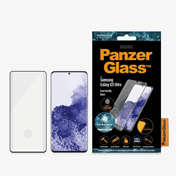 Обложка книги «PanzerGlass E2E Microfracture Sam S21 Ultra G998 Case Friendly Finger Print AntiBacterial czarny|black»