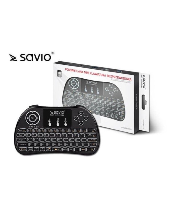 Savio KW-02 Беспроводная Клавиатура PC | PS4 | XBOX | Smart TV | Android + Тачпад Черная (С Подсветкой)