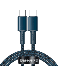 USB-C to USB-C Cable Baseus High Density Braided, 100W, 1m (Blue)