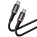 Baseus HALO USB-C -> USB-C Провод для Зарядки 60W / PD 2.0 / LED / 200 cm Черный