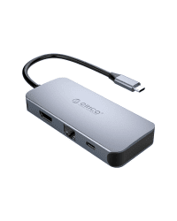 Orico 6-in-1 Adapter Hub, HDMI 4K + 3x USB 3.0 + RJ45+ USB-C PD 100W
