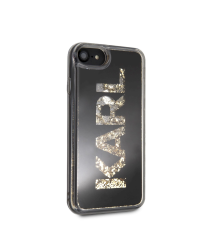KLHCI8KAGBK Karl Lagerfeld PC/TPU Liquid Glitter Mirror Cover for iPhone 7/8/SE 2020 Black