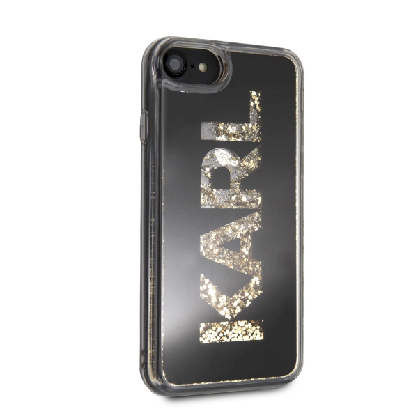 Обложка книги «KLHCI8KAGBK Karl Lagerfeld PC/TPU Liquid Glitter Mirror Cover for iPhone 7/8/SE 2020 Black»