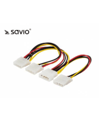 SAVIO Кабель питания AK-16|18 см| IDE Molex 4 pin male | 3xIDE Molex 4 pin female| Напряжение 12 В DCV DC