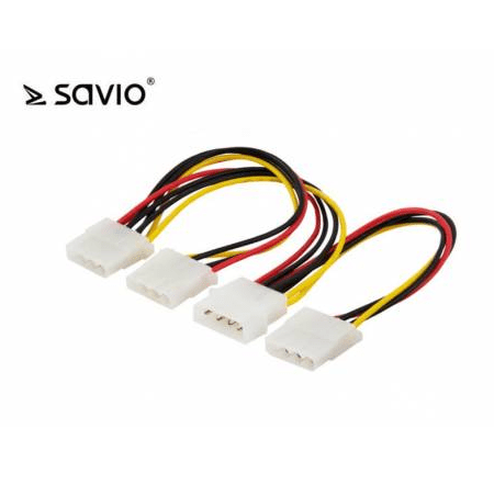 SAVIO Кабель питания AK-16|18 см| IDE Molex 4 pin male | 3xIDE Molex 4 pin female| Напряжение 12 В DCV DC SAVIO Кабель питания AK-16|18 см| IDE Molex 4 pin male | 3xIDE Molex 4 pin female| Напряжение 12 В DCV DC